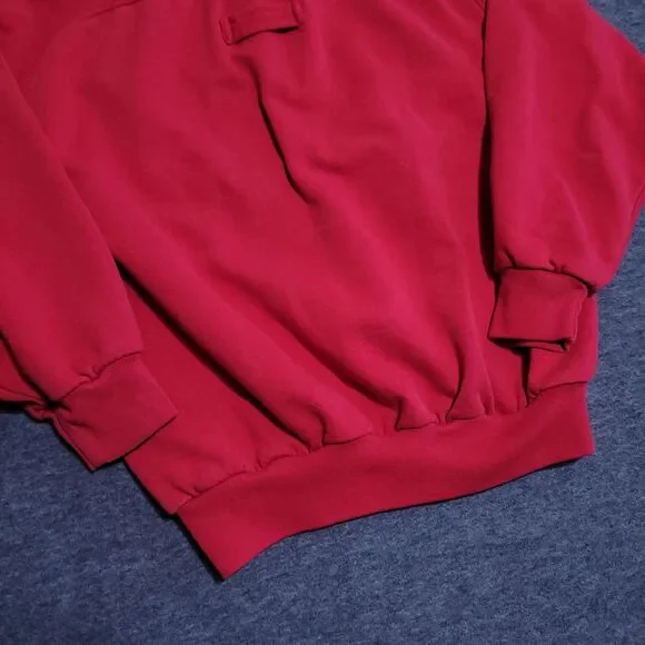 London Fog Medium sweatshirt sweater pullover red ribbed distressed vintage USA - Picture 5 of 13